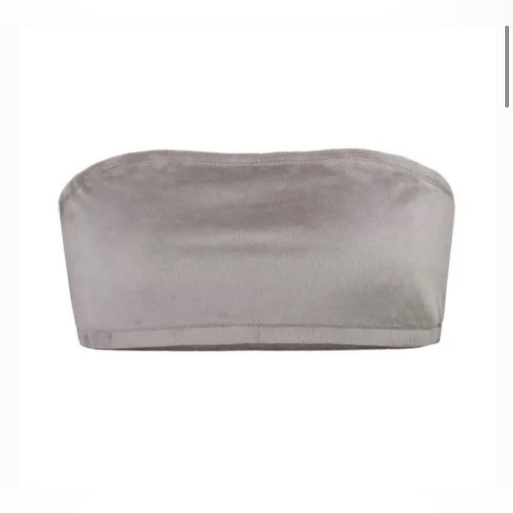 Skims Velour Bandeau Bra in Smoke